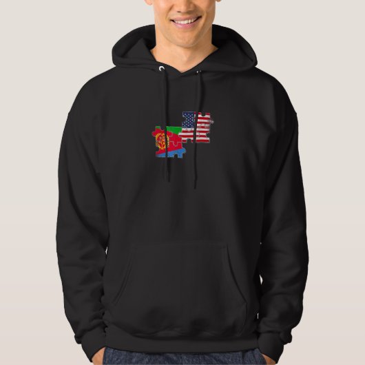 Veste À Capuche Drapeau Érythrée États-Unis Érythréen Américain (Devant)
