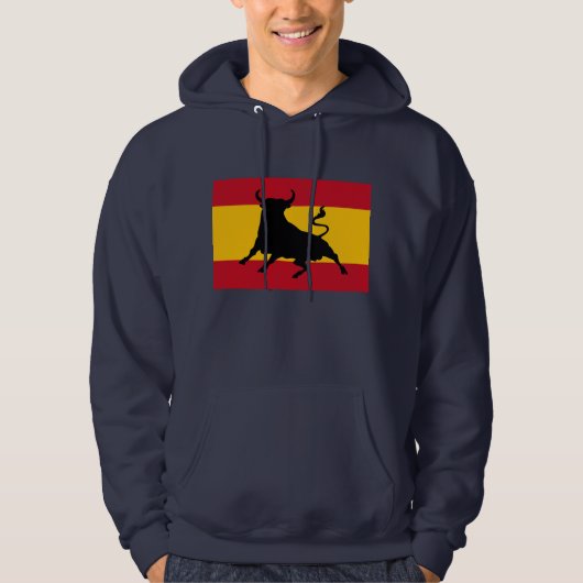 Veste À Capuche Drapeau espagnol avec taureau (Devant)