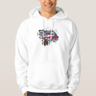 Veste À Capuche Drapeau et roses britanniques de Supergirl