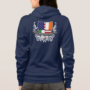 Veste À Capuche Drapeau Irlandais-Américain de bouclier