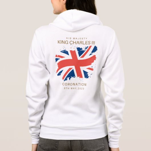Veste À Capuche Drapeau King Charles III Union Jack (Dos)