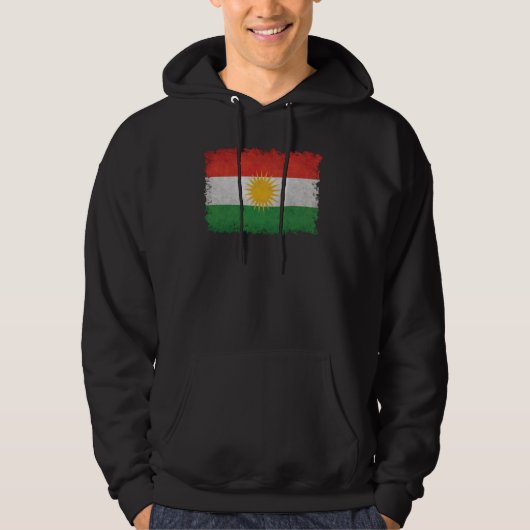 Veste À Capuche Drapeau kurde du Kurdistan (Devant)
