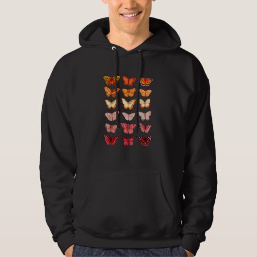 Veste À Capuche Drapeau lesbien couleur papillon subtil fierté sap (Devant)