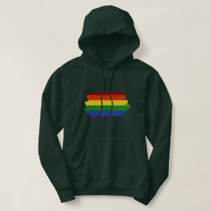 Veste À Capuche Drapeau LGBT Pride Parties scintillant arc-en-ciel