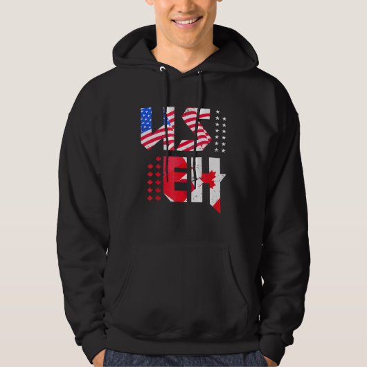 Veste À Capuche Drapeau Maple Leaf Us Canadien Américain Fierté Us (Devant)