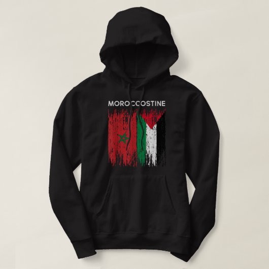 Veste À Capuche Drapeau marocain et palestinien Maroc et palestin (Design devant)