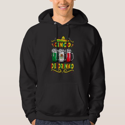 Veste À Capuche Drapeau Mexicain Cinco De Drinko (Devant)