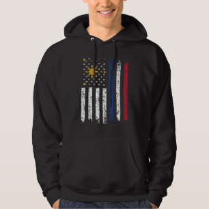 Veste À Capuche Drapeau mi-philippin mi-américain Philippines USA