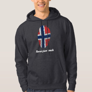 Veste À Capuche Drapeau norvégien d'empreinte digitale de contact
