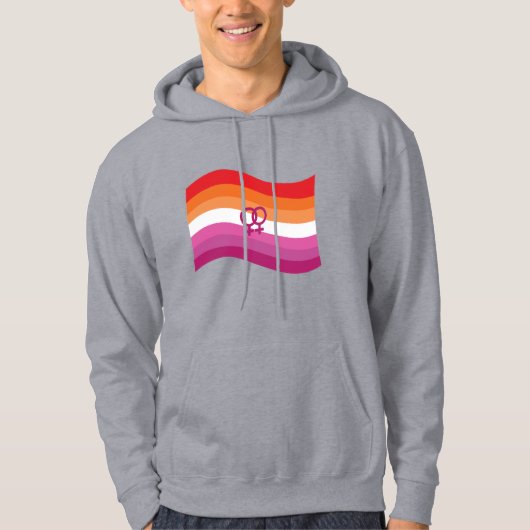 Veste À Capuche Drapeau ondoyant de la fierté de l'amour lesbien a (Devant)