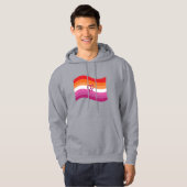 Veste À Capuche Drapeau ondoyant de la fierté de l'amour lesbien a (Devant entier)