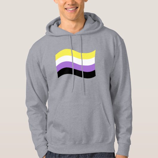 Veste À Capuche Drapeau ondoyant non binaire (Devant)