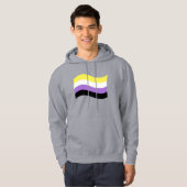 Veste À Capuche Drapeau ondoyant non binaire (Devant entier)