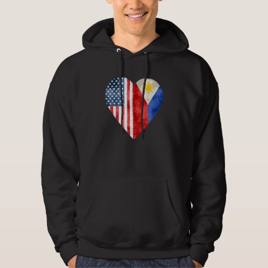 Veste À Capuche Drapeau philippin américain des Philippines (Devant)