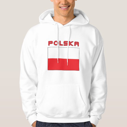 Veste À Capuche Drapeau polonais avec Polska (Devant)