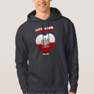Veste À Capuche Drapeau polonais de coeur