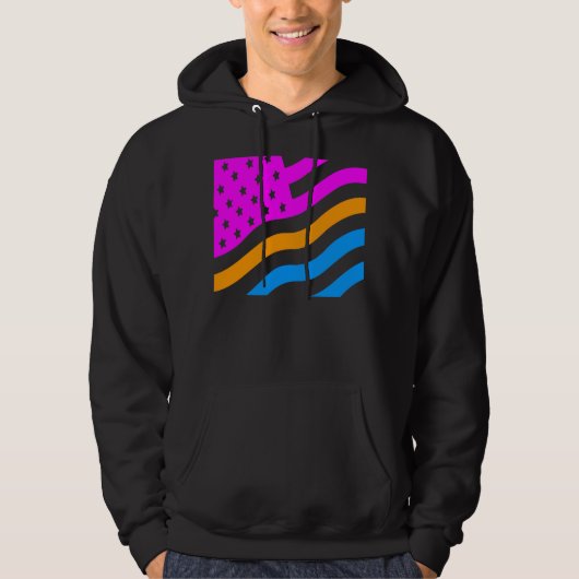VESTE À CAPUCHE DRAPEAU RÉTRO USA NEON COREY TIGER '80 (Devant)