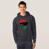 Veste À Capuche Drapeau rouge, noir et vert de l'Afrique (Devant entier)