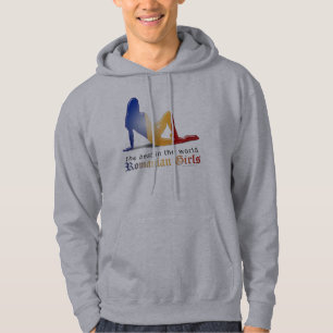 Veste À Capuche Drapeau roumain de silhouette de fille