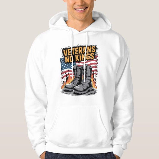 Veste À Capuche Drapeau USA des vétérans pas des rois (Devant)