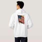 Veste À Capuche Drapeau USA des vétérans pas des rois (Dos entier)