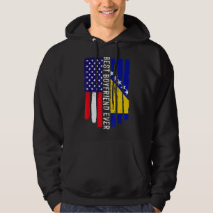 Veste À Capuche Drapeau Usa & Drapeau Bosnie-Herzégovine Meilleur