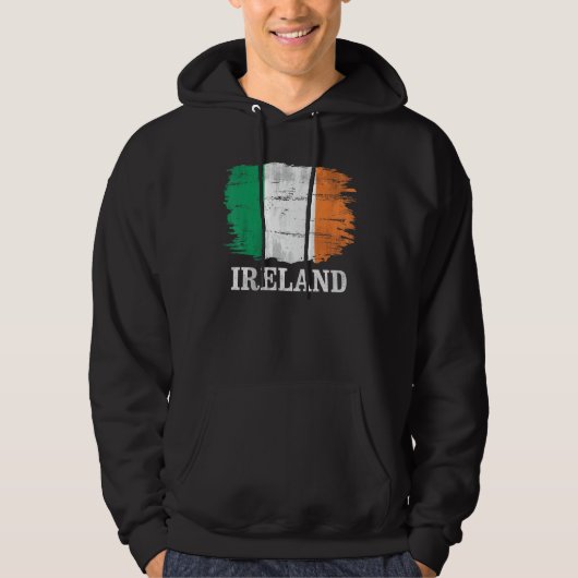 Veste À Capuche Drapeau Vintage d'Irlande (Devant)