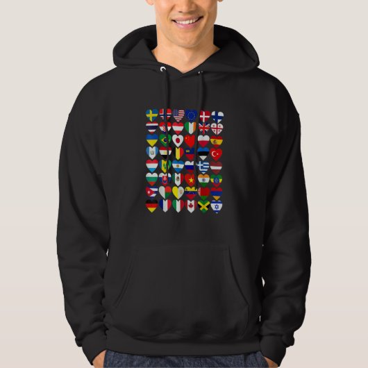 Veste À Capuche Drapeaux des pays du monde International  (Devant)