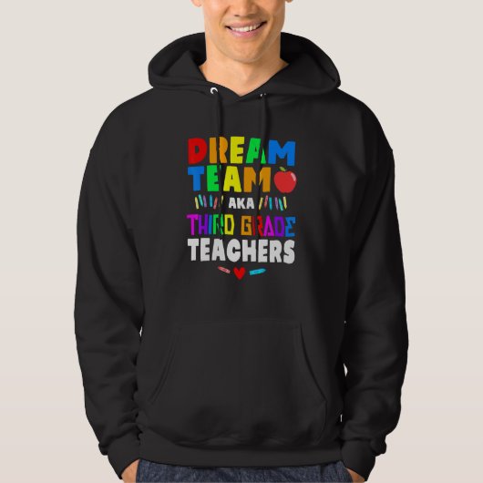 Veste À Capuche Dream Team Back to School Crew Enseignant de trois (Devant)