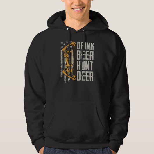 Veste À Capuche Drink Beer Hunt Deer Bow Chasse Boisson Archer (Devant)