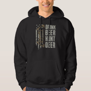 Veste À Capuche Drink Beer Hunt Deer Funny Archery Bow Chasse (Sur