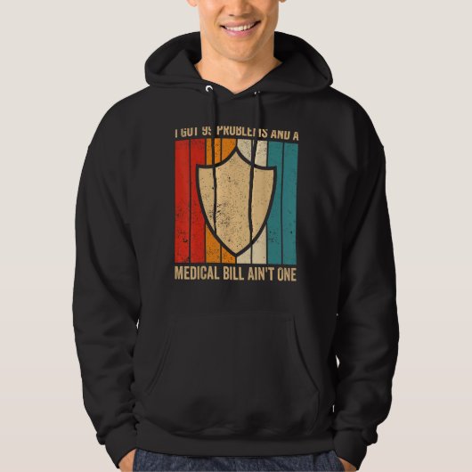 Veste À Capuche Drôle Agent d'assurance Broker Problèmes Facture M (Devant)