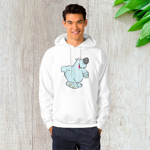 Veste À Capuche Drôle Carton Polaire Ours Bleu Maigre Caractère Bl
