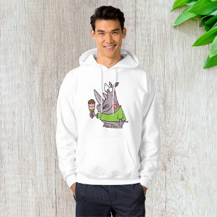 Veste À Capuche Drôle Cartoon Rhino Manger de la crème glacée mign