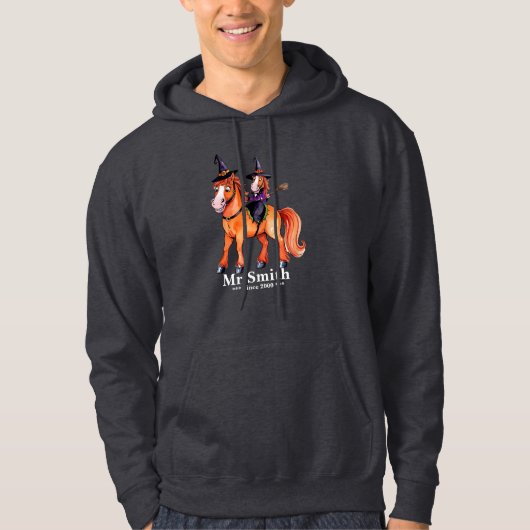 Veste À Capuche Drôle Cheval Sorcier Couple (Devant)
