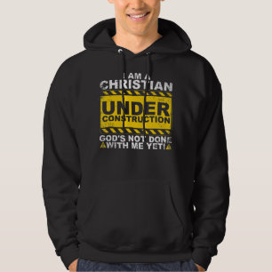 Veste À Capuche Drôle Chrétien en construction Cadeau Catholique M