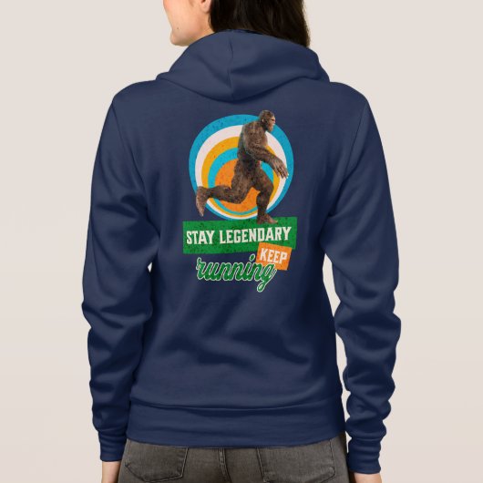 Veste À Capuche Drôle de motivation de course de Bigfoot (Dos)