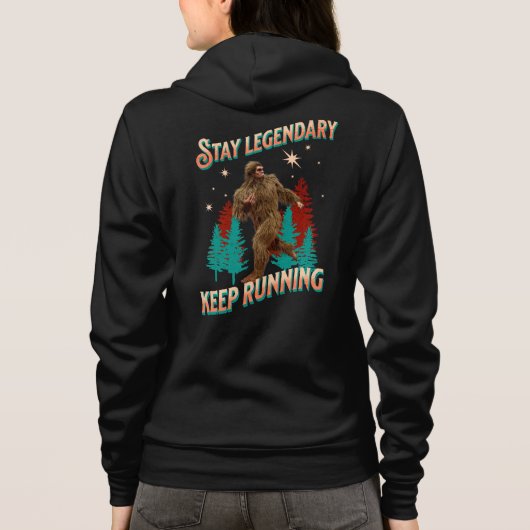 Veste À Capuche Drôle de motivation de course de Bigfoot (Dos)