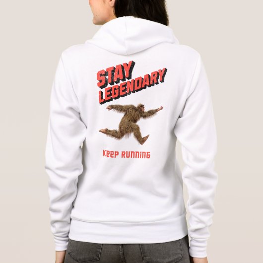 Veste À Capuche Drôle de motivation de course de Bigfoot (Dos)