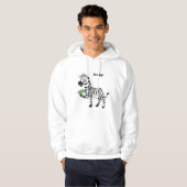 Veste À Capuche Drôle dessin animé zèbre (Devant entier)