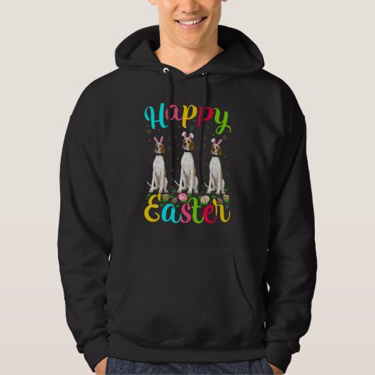 Veste À Capuche Drôle Easter Oeuf Bunny Anglais Pointer Chien Happ (Devant)
