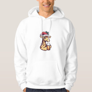 Veste À Capuche Drôle Giraffe de Noël avec bande dessinée de bière