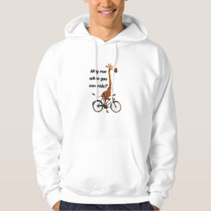 Veste À Capuche Drôle Giraffe sur vélo Pourquoi courir quand vous
