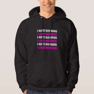 Veste À Capuche Drôle J'Aime Courir Je Déteste Courir Pour Les Fil