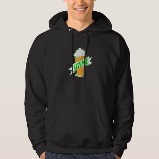 Veste À Capuche Drôle Jour de la Saint Patrick Beer Me (Devant)