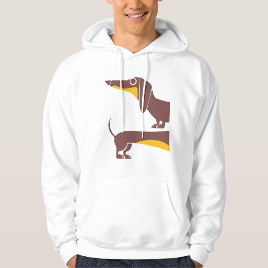 Veste À Capuche Drôle mignon dachshund pour parent chien long (Devant)