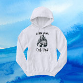 Veste À Capuche Drôle Plongée Chat Papa Noir sur blanc