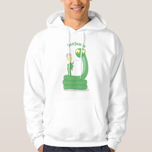 Veste À Capuche Drôle serpent vert avec caricature maraca (Devant)