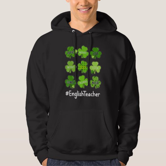 Veste À Capuche Drôle Shamrock Enseigner Amour Anglais Enseignant (Devant)