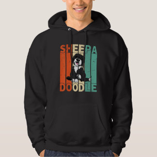 Veste À Capuche Drôle Sheepadoodle Black Poodle Retro Doodle